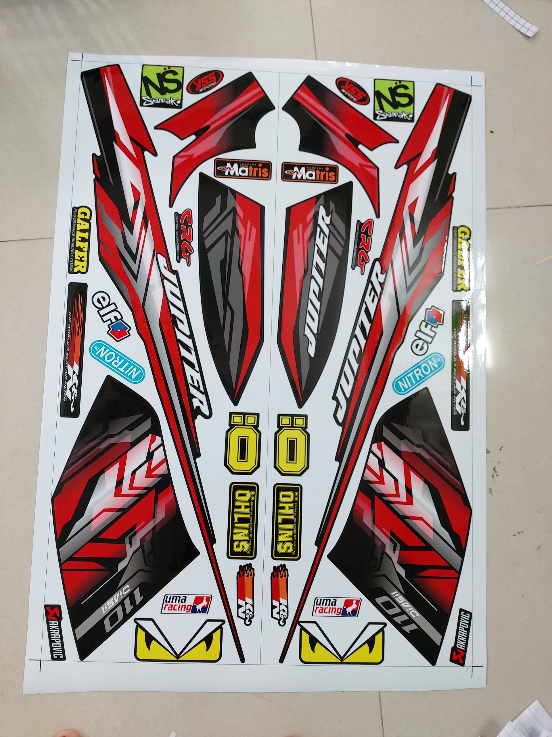 Tem xe jupiter mx đỏ đen