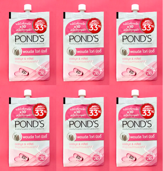 HỘP 6 GÓI KEM DƯỠNG TRẮNG HỒNG POND'S THÁI DẠNG GÓI