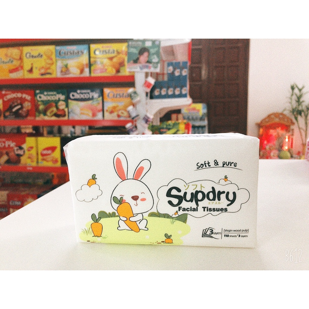 Khăn ướt khăn khô Supdry cao cấp không mùi - 40 tờ