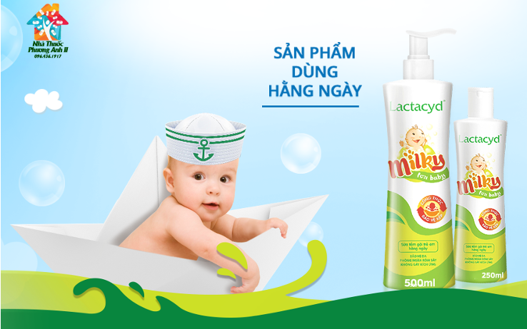 [HCM]Sữa tắm gội trẻ em Lactacyd Milky