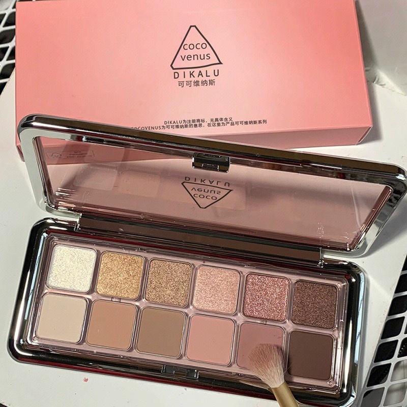 Bảng phấn mắt nhũ CoCo Venus 12 ô- Bản Dupe " 3CE Hàn Quốc " .