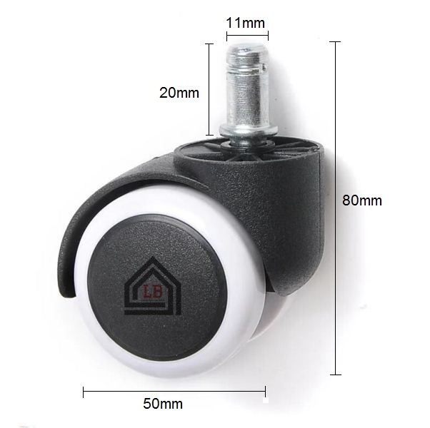 Combo 05 bánh xe ghế xoay văn phòng (viền trắng)