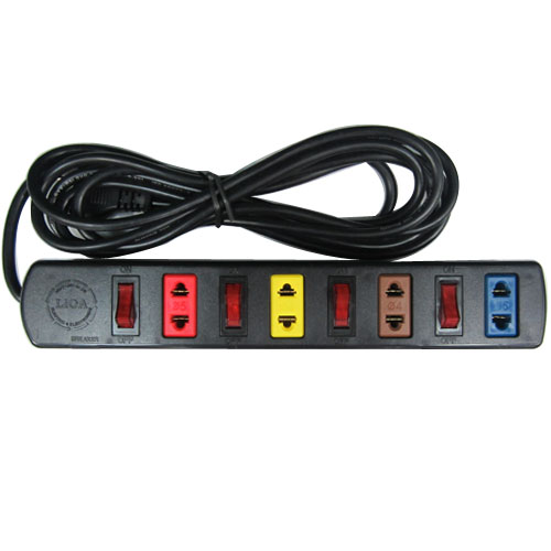 Ổ cắm LiOA 4SOF3/4SOF3W 4 công tắc 4 ổ cắm công suất chịu tải 2200W, dây dài 3 mét - Hàng chính hãng