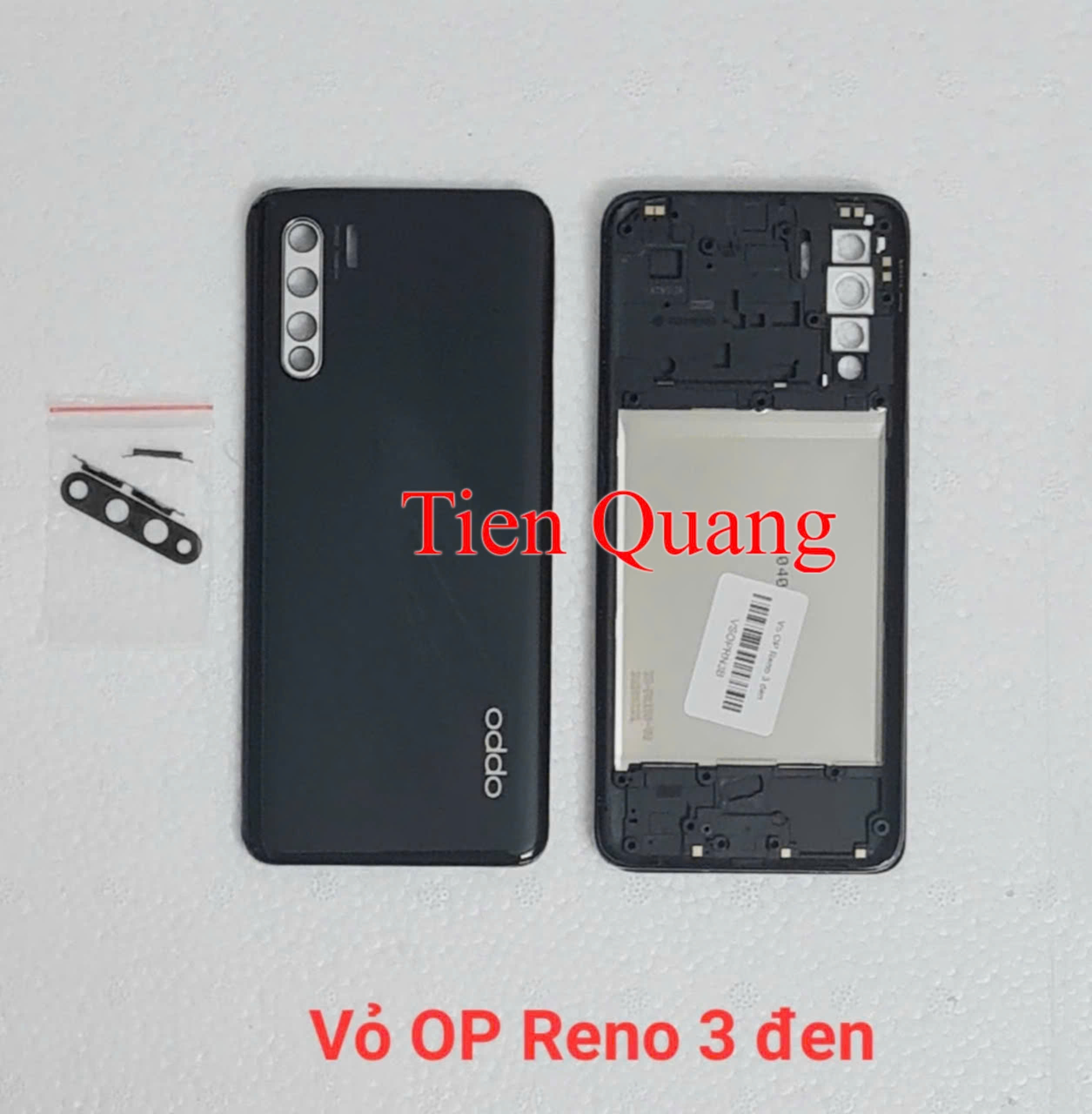 Bộ vỏ Oppo Reno 3 - màu trắng, đen (gồm lưng, sườn, kính cam, nút bấm, xương)