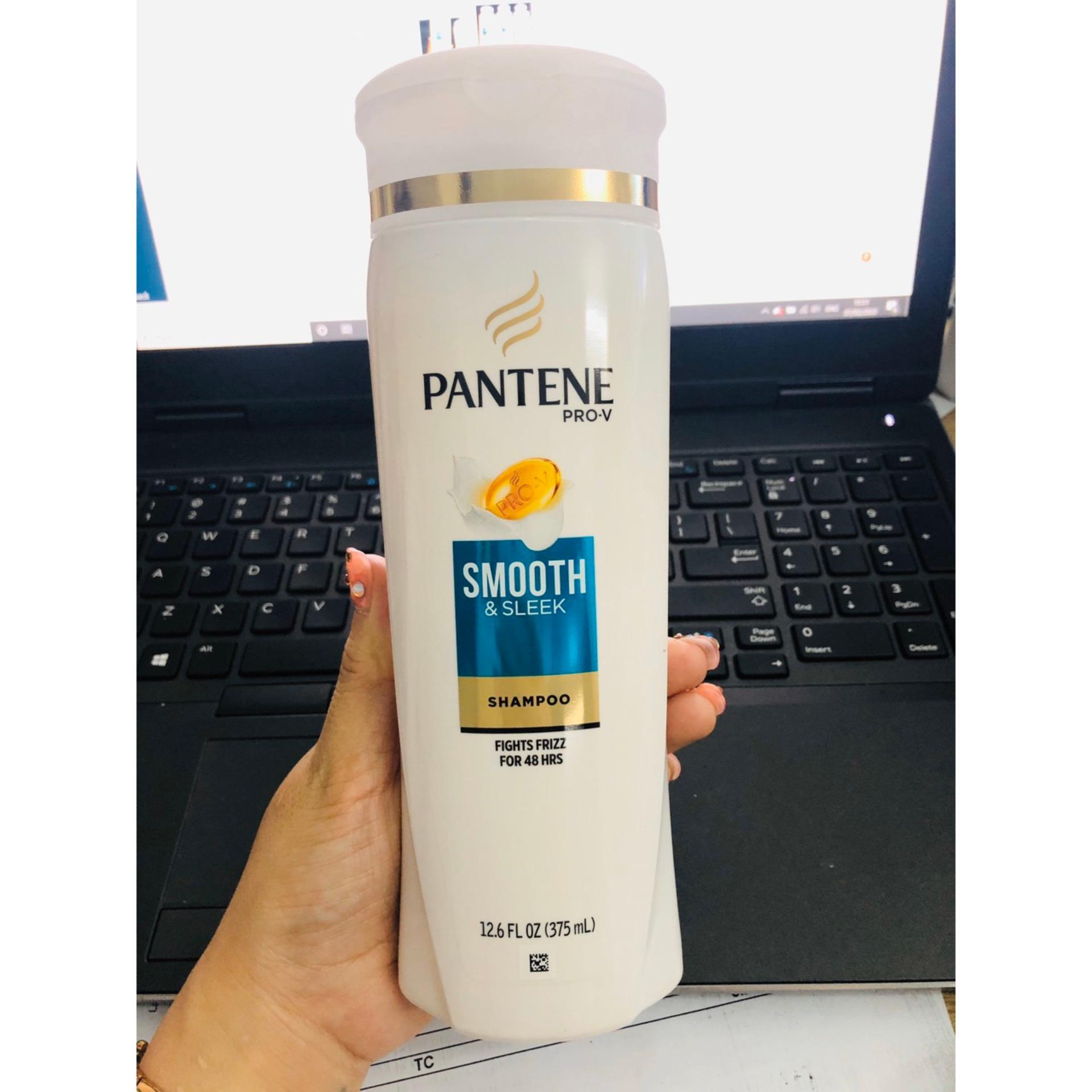 Dầu Gội Pantene Pro-V Smooth & Sleek 375ml (Trắng xanh ngọc)