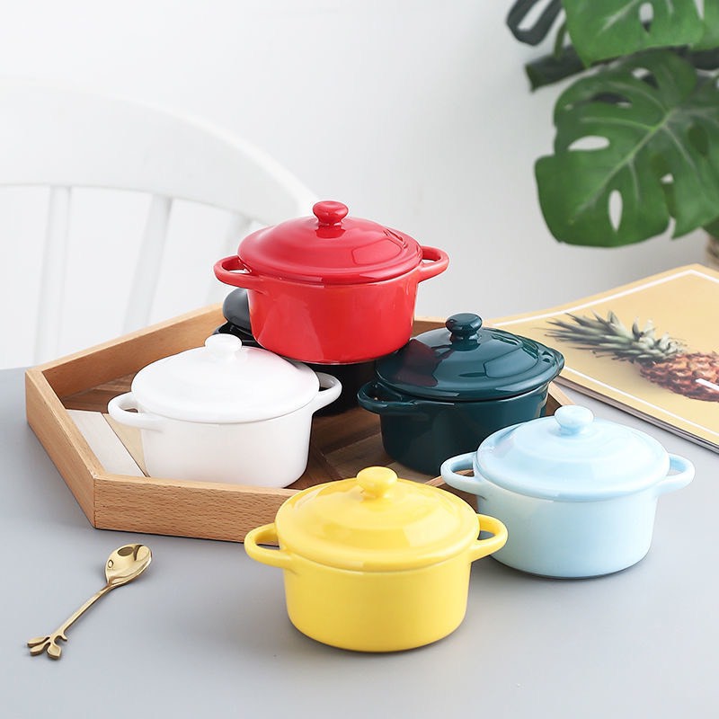 Bát Ăn Dặm, Bát Sứ Nắp 200ml Cho Bé Ăn Dặm