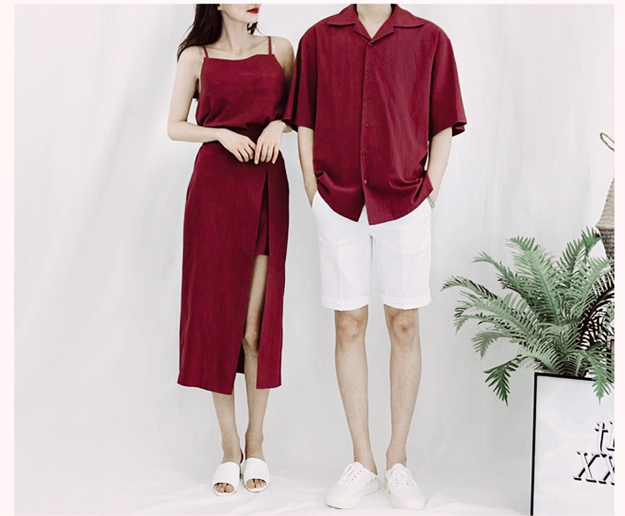 [HCM]đồ đôi-áo sơ mi nam+đầm nữ vải đẹp