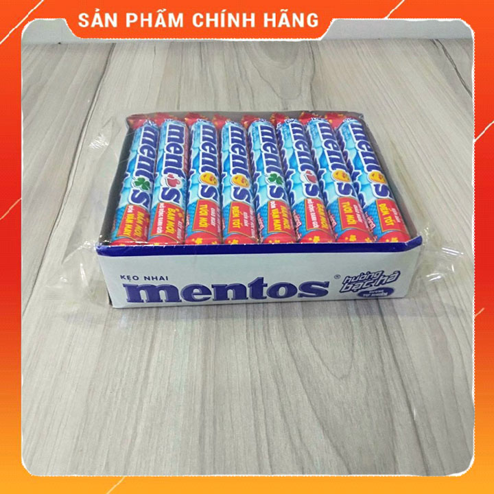 Kẹo nhai Mentos bạc hà (Bịch 16 thỏi )