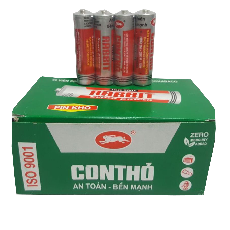 HCM Hộp Pin Tiểu 24 viên Con ThỏR6P -AA Size - 1.5V - TCCS 03 2007 HABACO