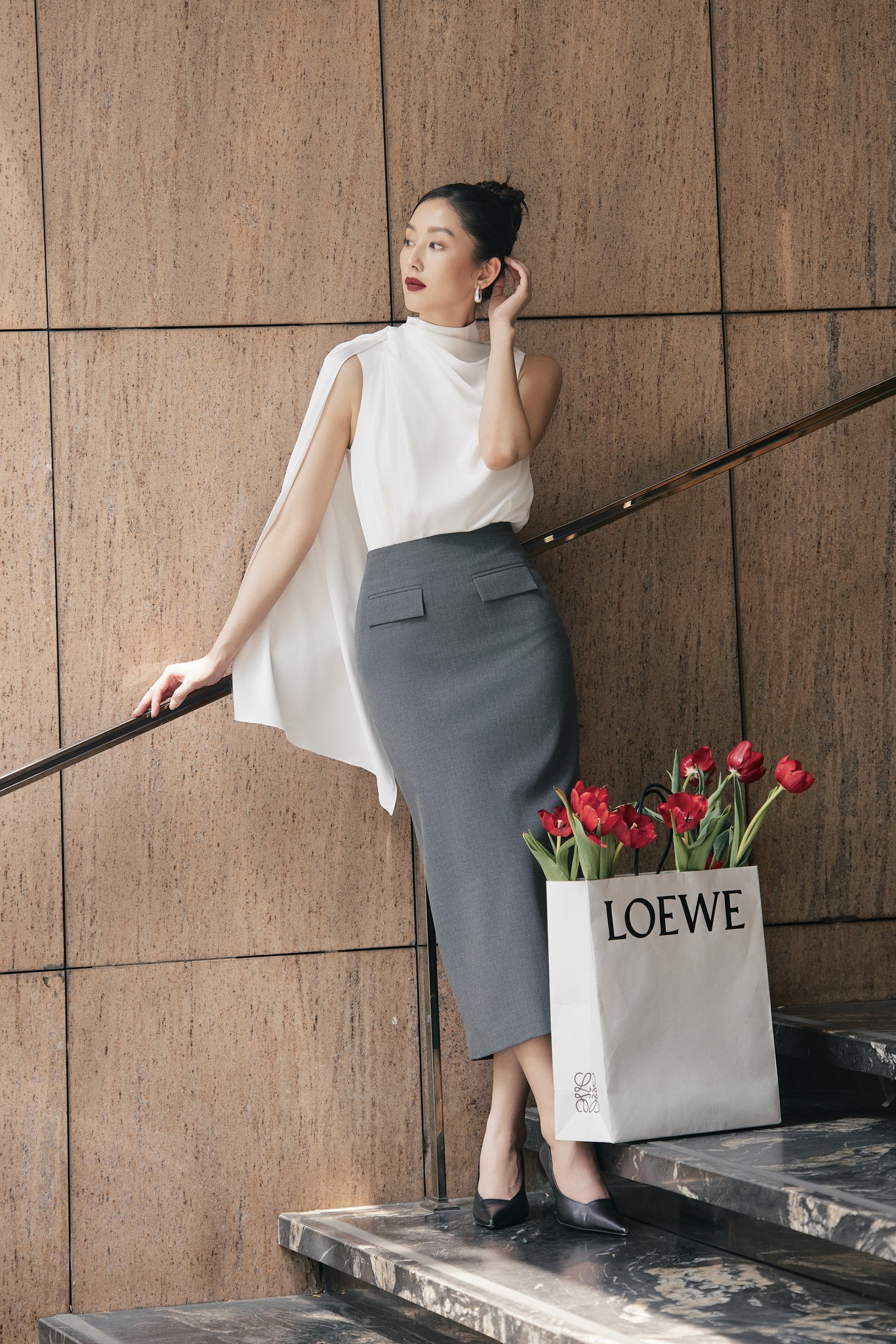 Áo sơ mi lụa Chloe Silk Top HUONG BOUTIQUE HBSM1128