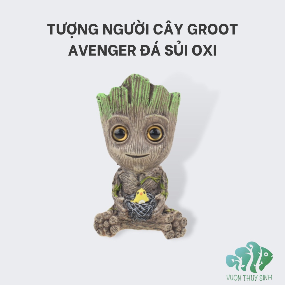 Tượng người cây Groot Avenger đá sủi oxy