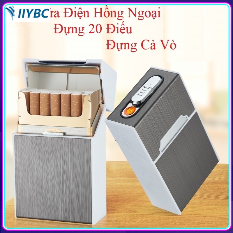 Bật lửa điện usb, bật lửa điện hồng ngoại, hộp đựng thuốc lá, dụng cụ tiện ích, bật lửa sạc