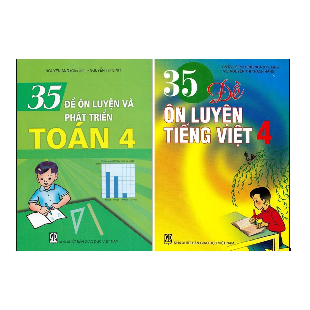 Sách - Combo 35 đề ôn luyện lớp 4 ( Toán + Tiếng Việt)