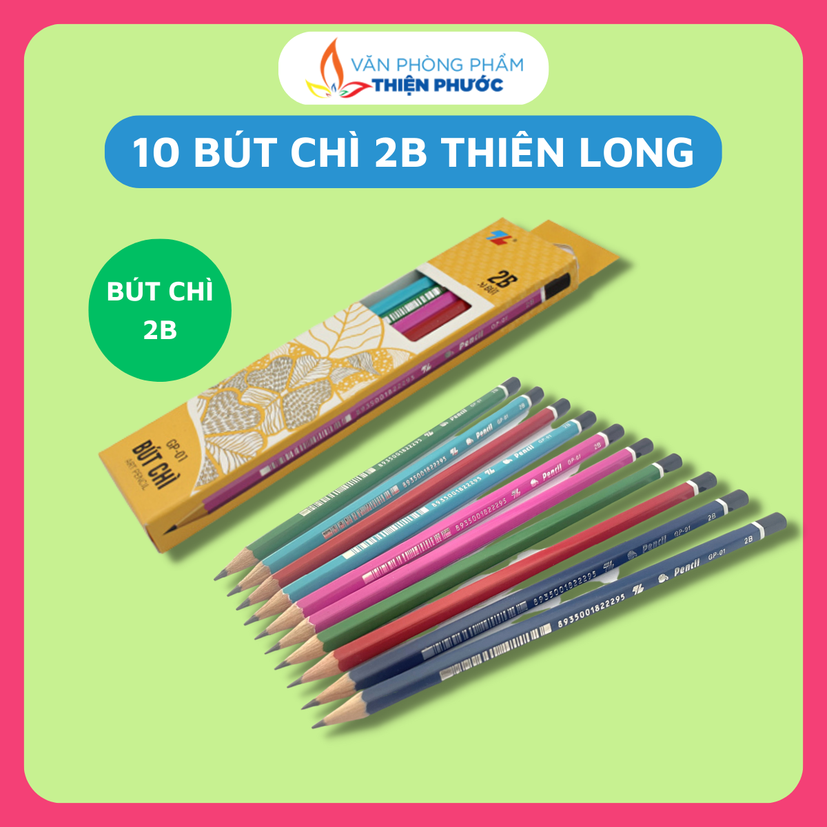 Bút chì Thiên Long 2B GP01 [Hộp 10 cây] THIỆN PHƯỚC