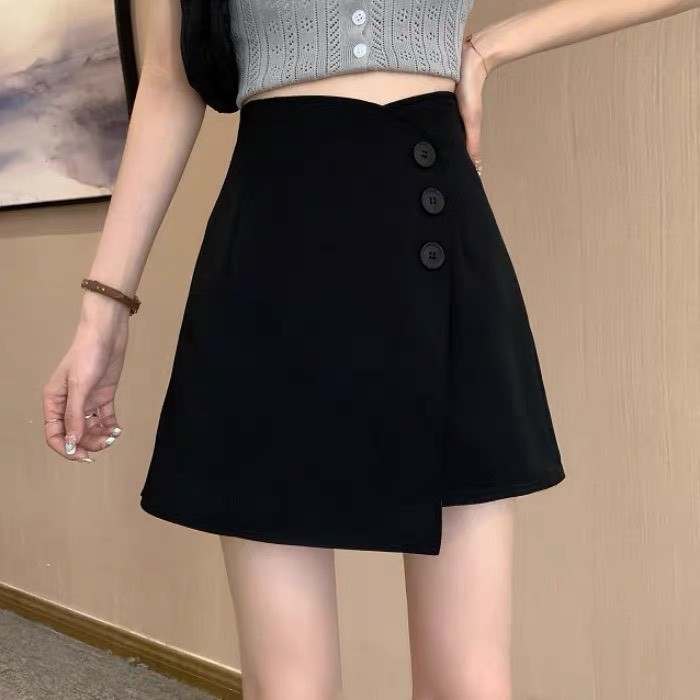 Quần váy vạt chéo phối 3 khuy - Mã 902