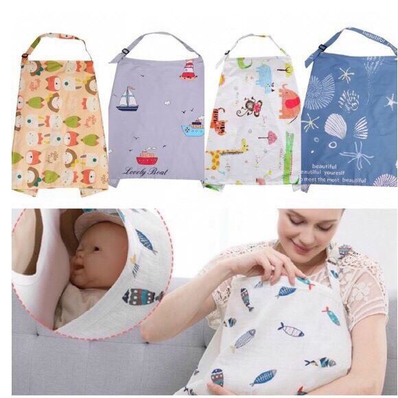 Khăn choàng, áo choàng che cho bé bú, che nắng đi ra ngoài, đi xe máy, nôi
