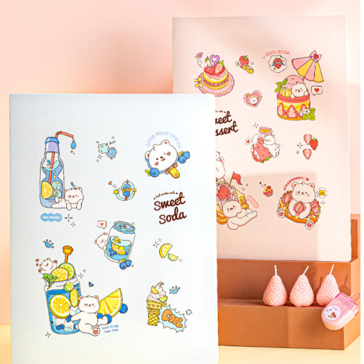 File lá học sinh A4 Deli màu pastel họa tiết cute - 30/40 lá - PQ312 - Hình ảnh 6