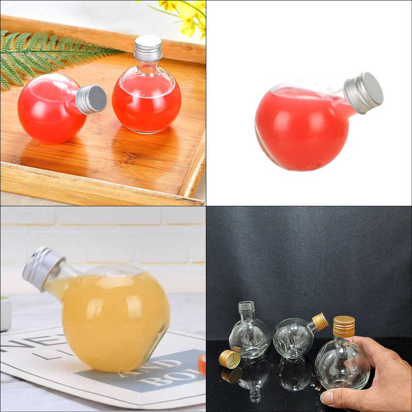 Glass bottle 180ml – Cherry fruit shape – Lean design – Dual bottoms - Store Judges, Milk, cafe – combo 3 bottles