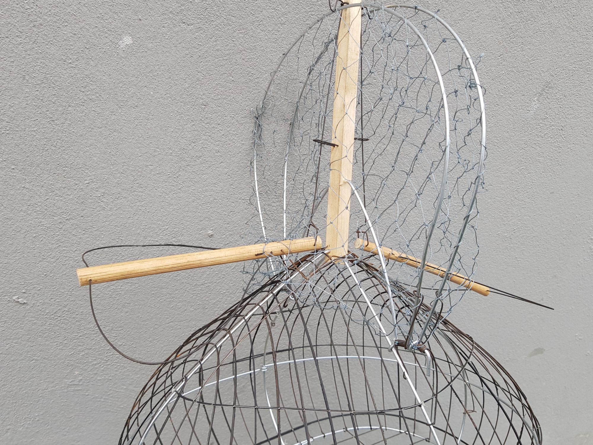 Lồng bẫy chim chào mào, mi, khướu 2 lụp chất liệu thép kèm áo lồng