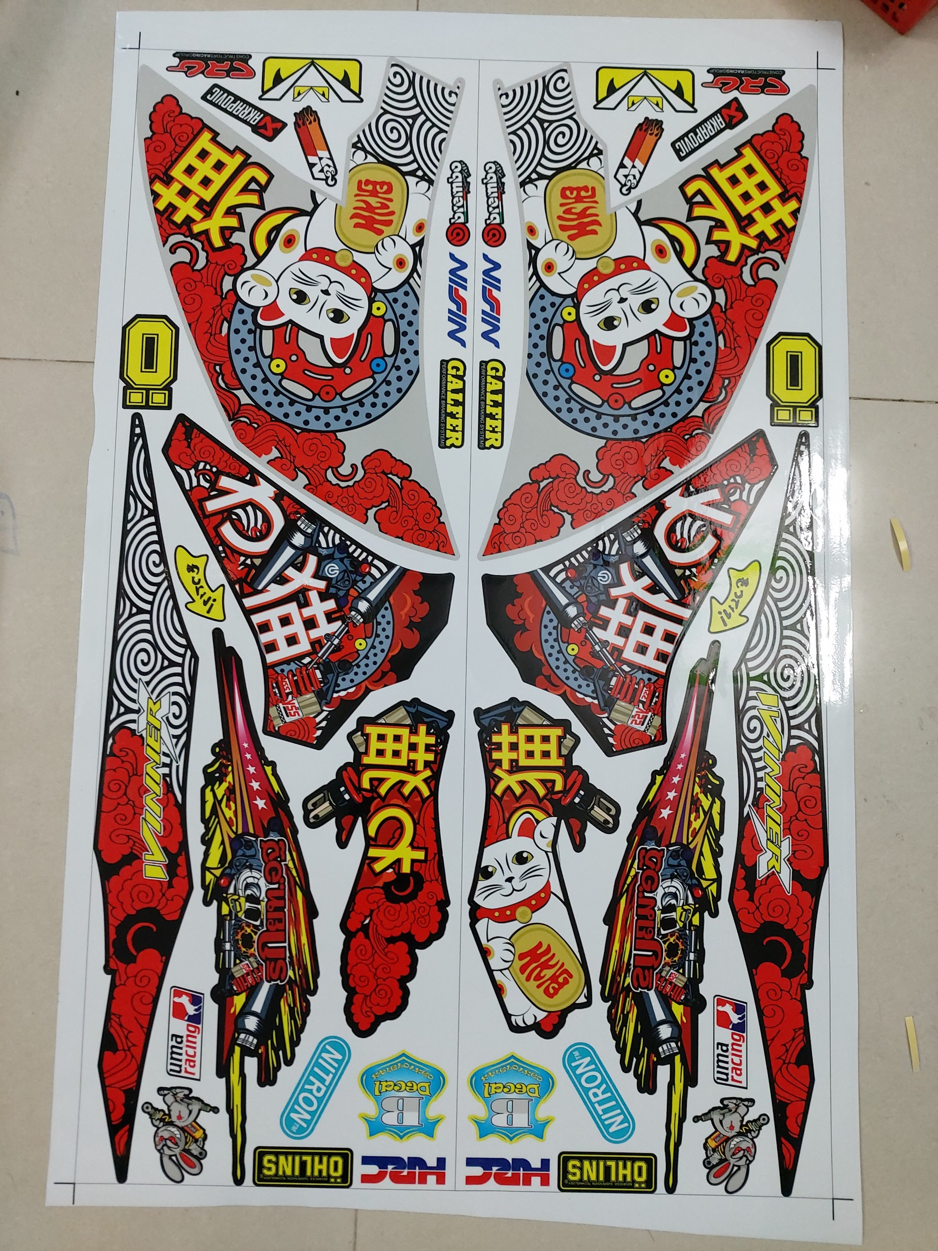Tem xe winner X mèo thần tài