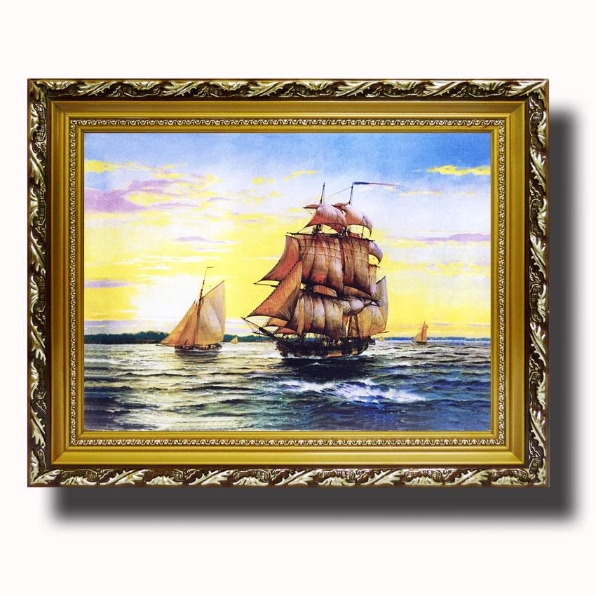 Tranh treo tường - Thuận buồm xuôi gió 68 - Tranh Minh Hiền (KHUNG GỖ - 60 x 70cm)