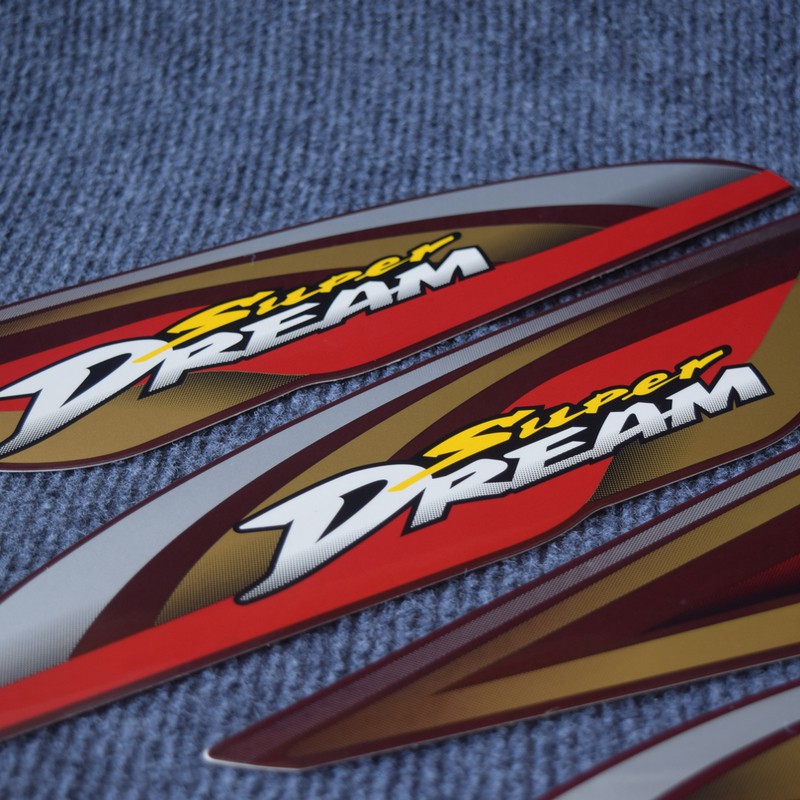 TEM DÁN XE SUPER DREAM ĐỜI 2001 3 LỚP CAO CẤP (MÀU NÂU ĐẬM)