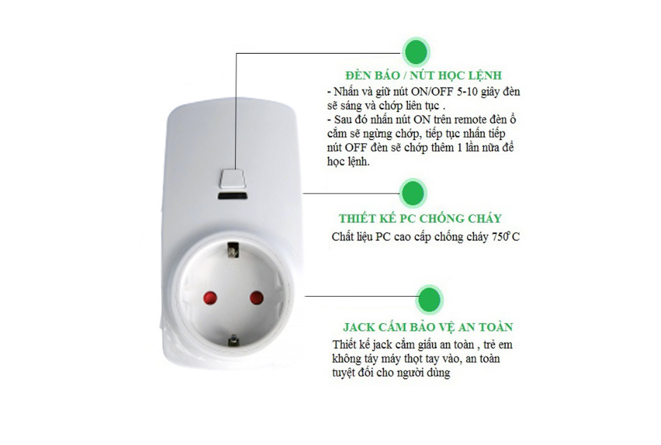 Ổ CẮM ĐIỀU KHIỂN TỪ XA TB02C-RM2A
