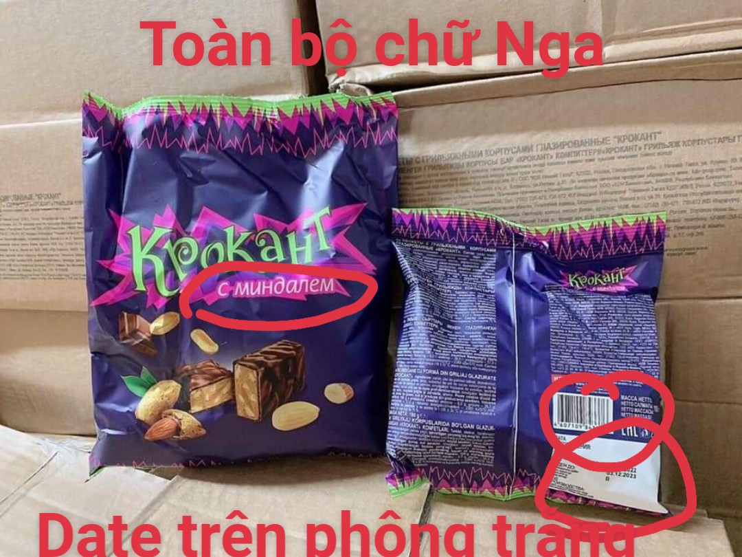 --- kẹo tím krokant nga, gói 500g và 180g