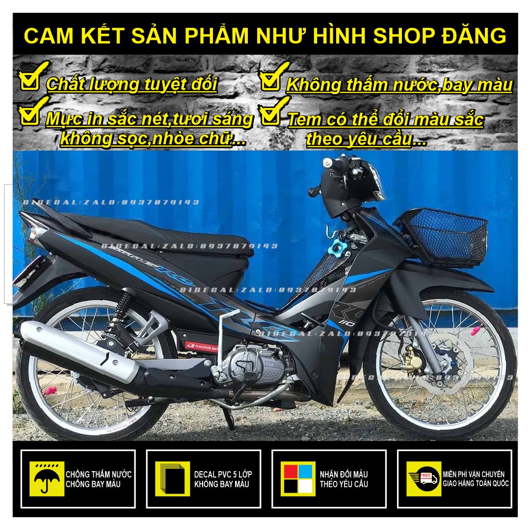 Tem rời sirius mẫu rc zin phối xanh đen nhám
