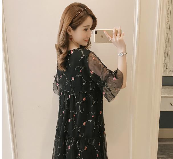 [HCM]ĐẦM BẦU VÁY BẦU CÔNG SỞ REN TRẮNG ĐEN
