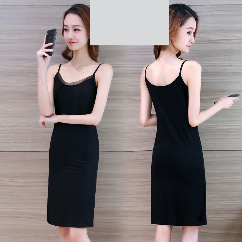 Đầm Hai Dây Chất Thun Mỏng Co Giãn Mùa Hè