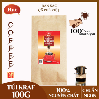 [Dùng thử gói 100g] Cà phê bột rang xay nguyên chất Hat Coffee, 100% nguyên chất, đậm, đắng mạnh, sạch dùng được cả pha máy và pha phin thumbnail