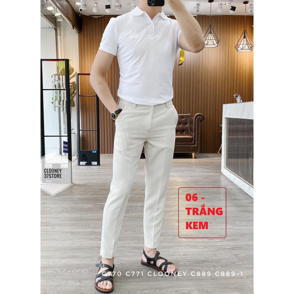Quần âu nam [ CAO CẤP ] Quần âu nam màu kem co giãn tốt, kiểu dáng slimfit thanh lịch, quần âu nam, quần tây nam, quần âu, quần tây, quần áo nam