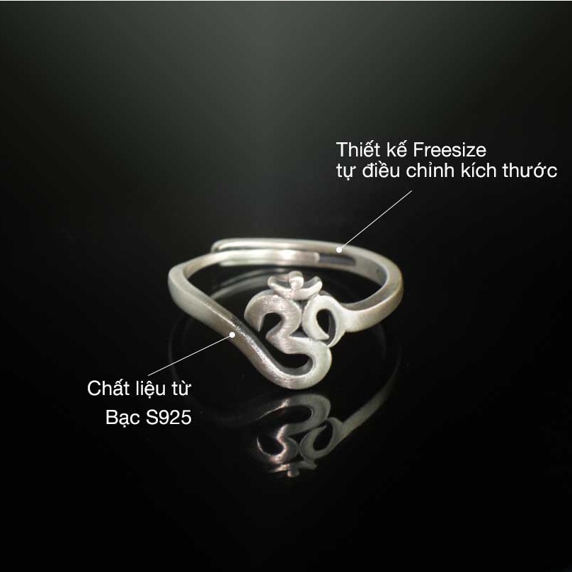 Nhẫn Bạc thái 925 chủng tự Om thời trang