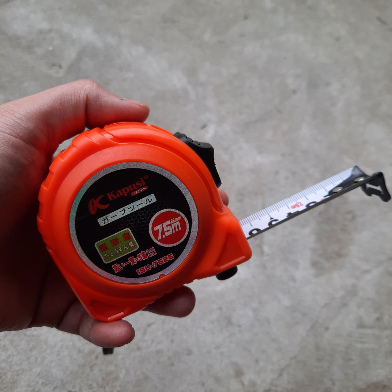 Thước mét, thước rút, thước cuộn Kapusi 7,5mét ( cam)
