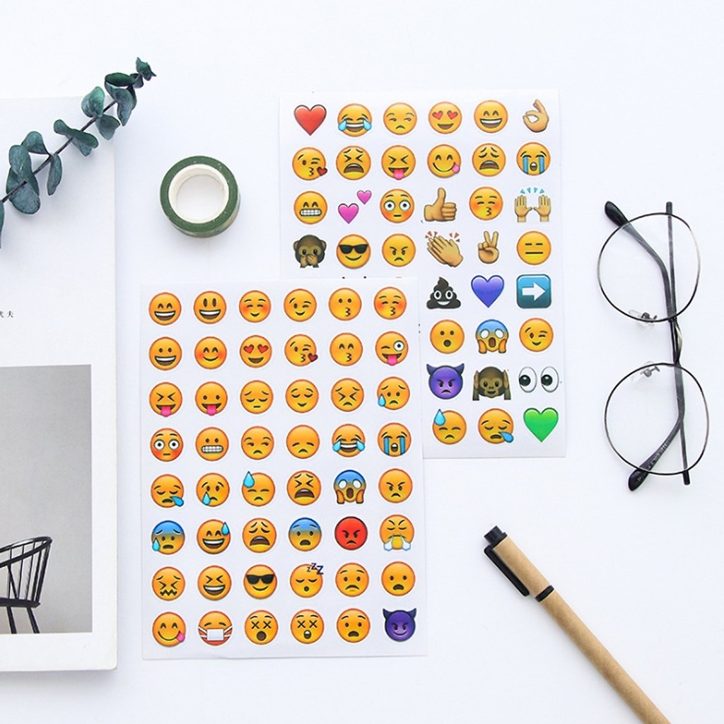 [HCM]Bộ 4 Tấm Emoji Stickers Lớn