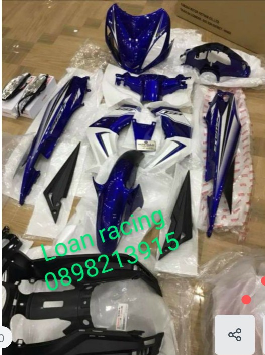 Dàn áo,vỏ nhựa exciter 135 đời 2010 màu xanh GP full dàn màu 12 món zin mới chính hãng Yamaha _ shop phụ tùng honda