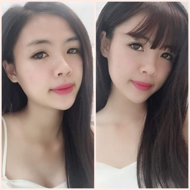 Tóc Mái thưa giả Có Mai, Có Kẹp (màu Nâu đen)