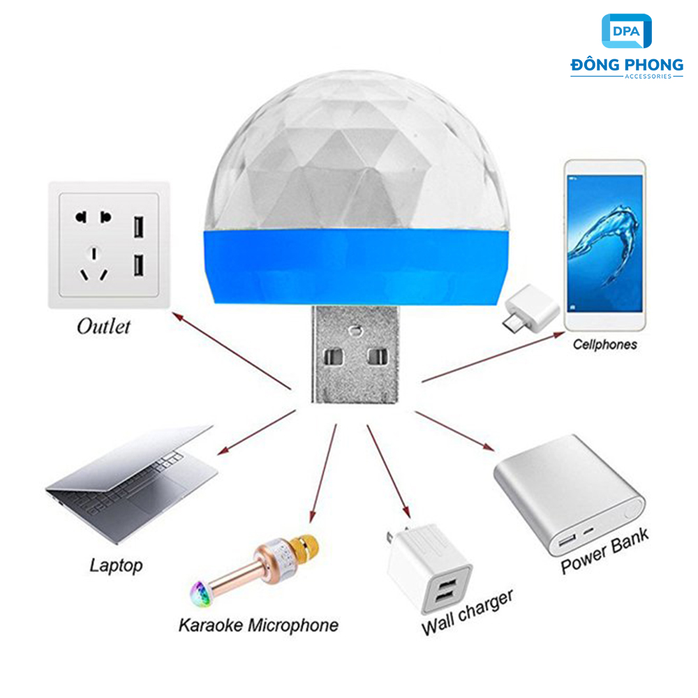 Đèn Led Mini Vũ Trường Cảm Ứng Theo Nhạc
