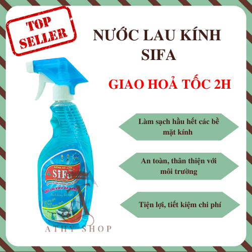 NƯỚC RỬA KÍNH SIFA 650ML, bình xịt tẩy rửa đa năng, chai xịt vệ sinh nội thất nhà cửa bếp phòng tắm, lau chùi làm sạch bàn ghế tủ giường tivi, nước rửa kiếng kèm bình xịt tiện lợi giá rẻ hàng xịn loại tốt