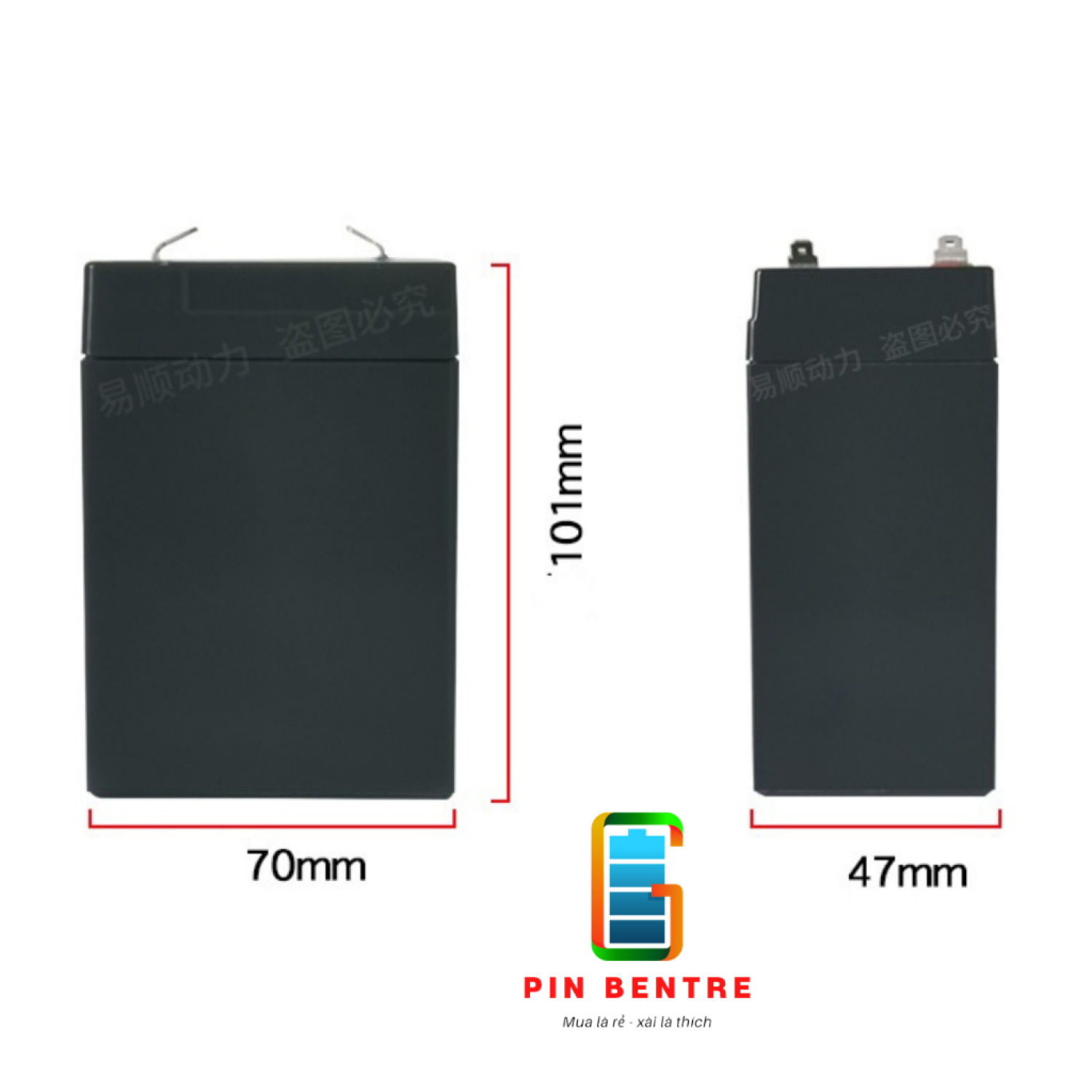 Vỏ ắc quy 6V - 6A dùng chế bình ắc quy Pin Lithium