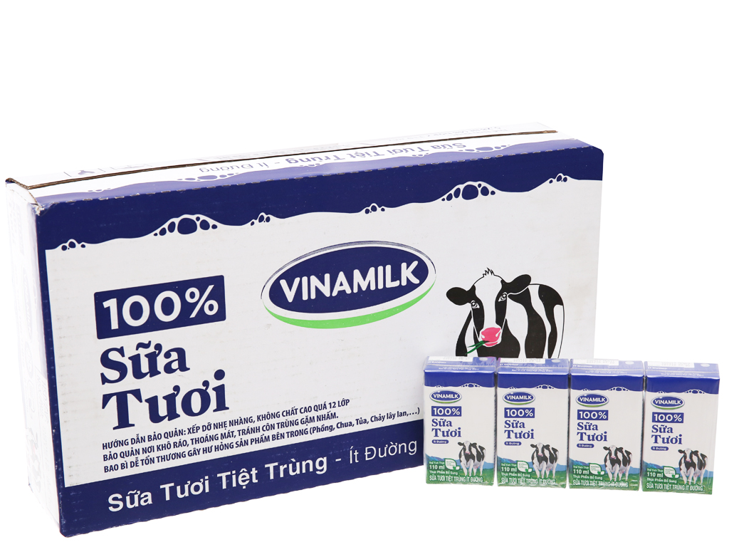 Sữa tươi vinamilk ít đường 110ml (thùng 48 hộp)