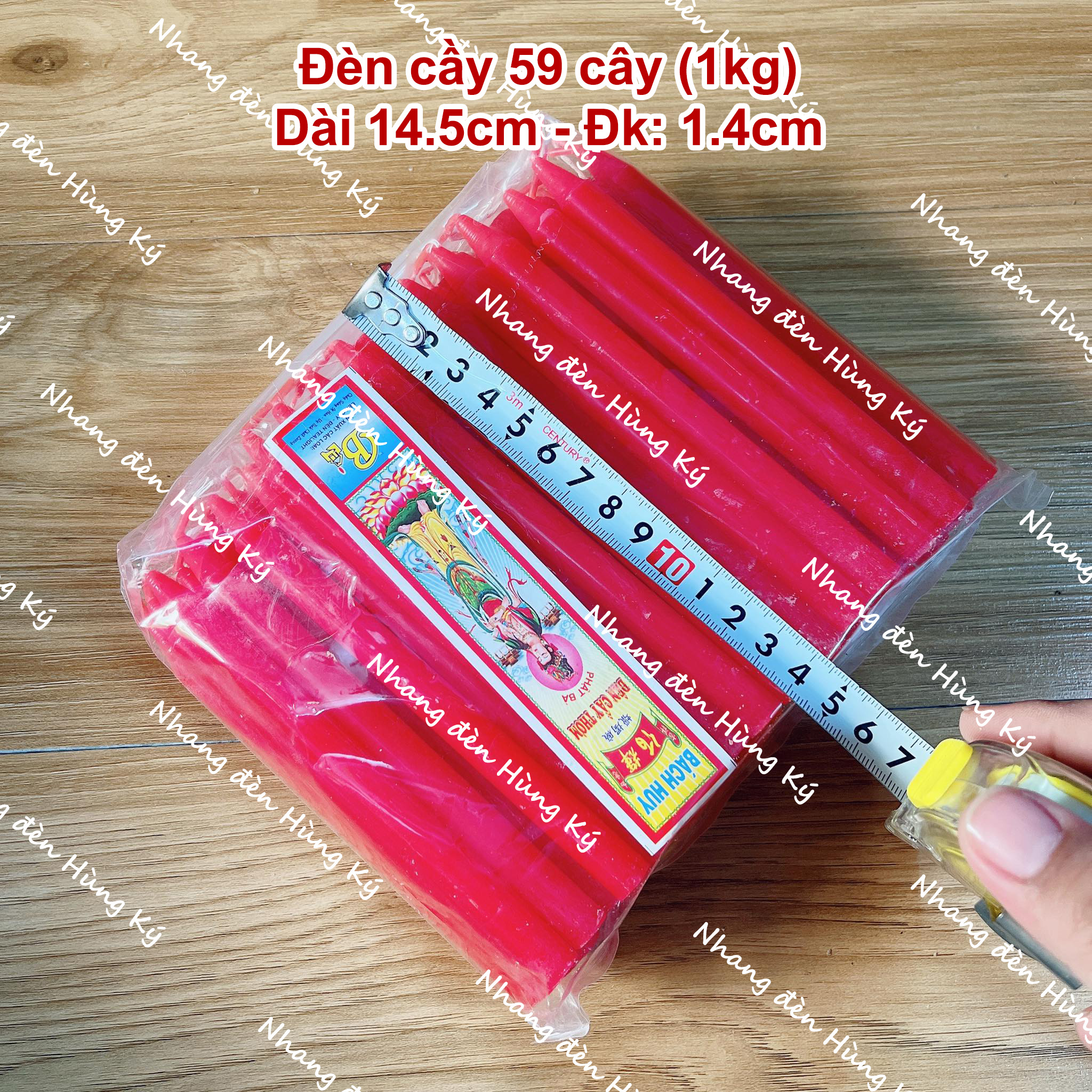 {1kg} Đèn cầy sáp thơm 59 cây 14.5cm