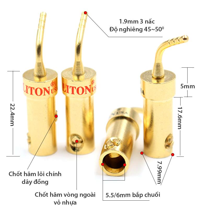 Jack mỏ chim Liton đồng nguyên chất 1 cặp 2 cái