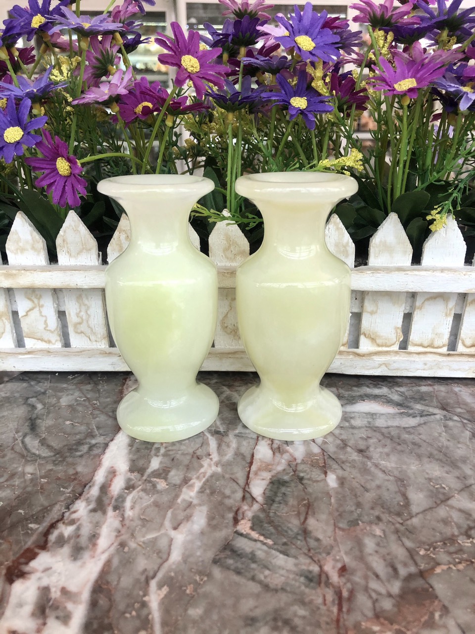 Cặp Lọ Hoa đá ngọc Pakistan - Cao 12cm