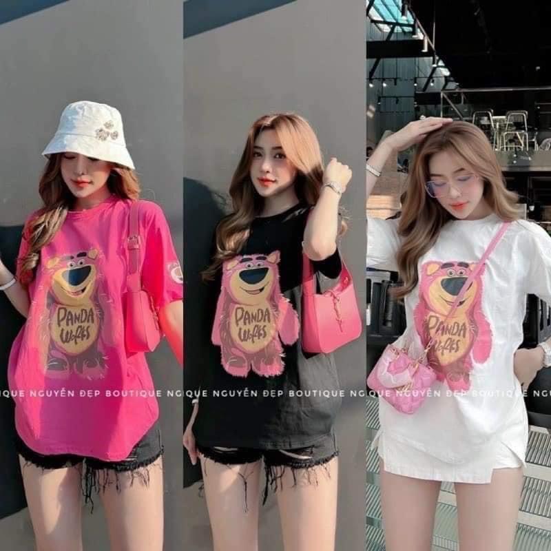 Áo phông nam nữ  gấu pa.n.daA  Chất cotton,ln.