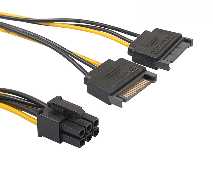 [HCM]Cáp nguồn 2 SATA sang 6 Pin PCI-E cho Card VGA