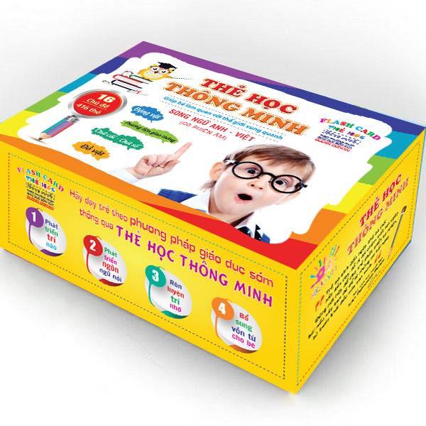 Bộ thẻ học thông minh 16 chủ đề song ngữ Việt - ANH Flash Card (416 thẻ] dạy học sớm cho bé theo phương pháp giáo dục Glenn Doman, kích thích phát triển não bộ cho trẻ em