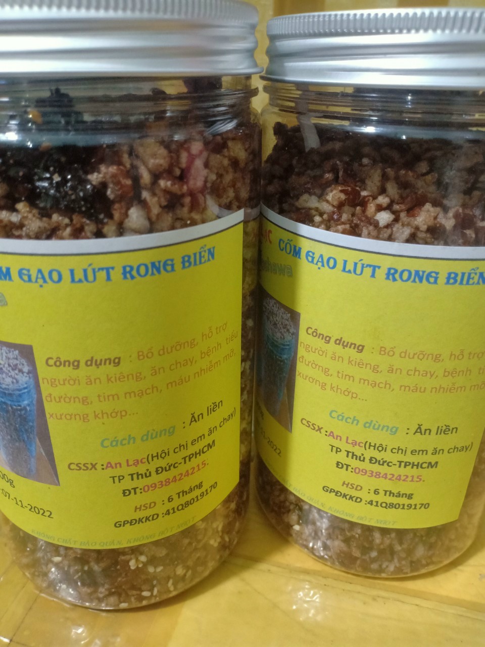 Cốm gạo lứt sấy rong biển