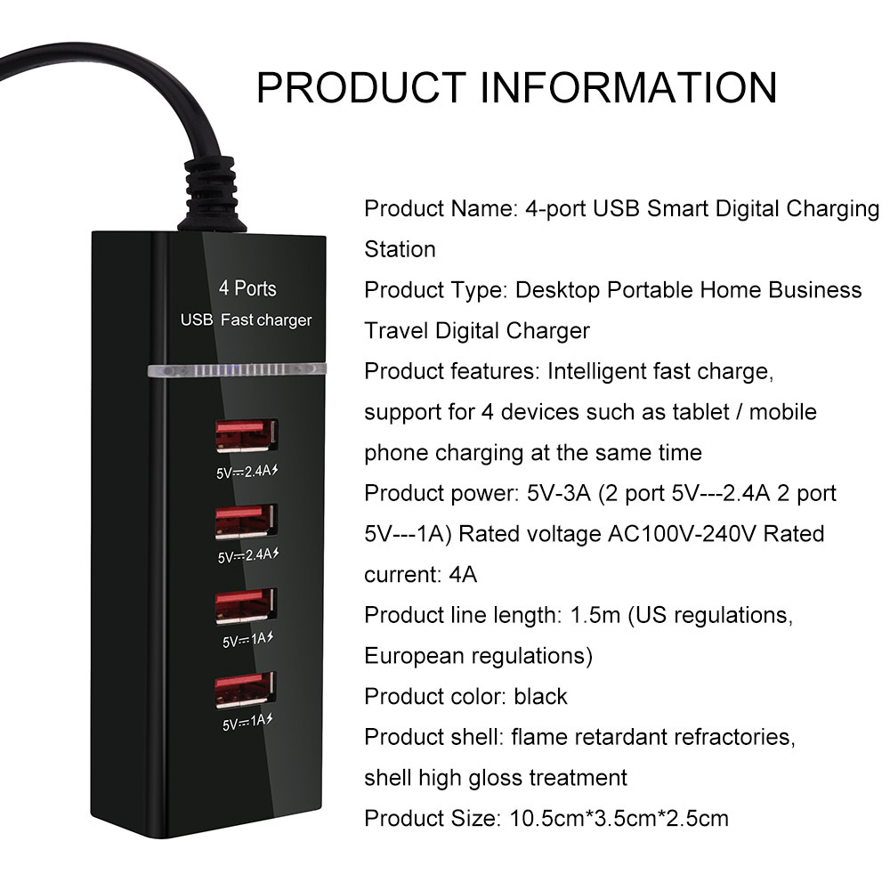 Ổ CẮM ĐIỆN SẠC ĐA NĂNG 4 CỔNG USB AAA